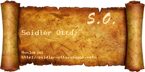 Seidler Ottó névjegykártya